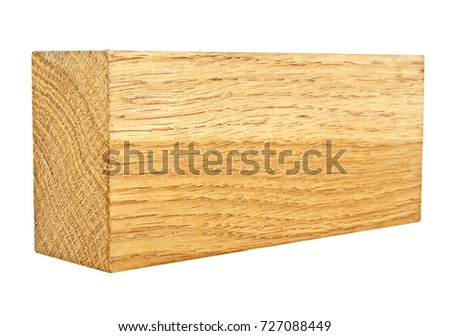 Oak wooden bar isolated on a white background

