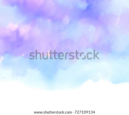 Watercolor violet indigo blue color hand drawn smudges vector card for art design, wallpaper, template. Abstract colorful aquarelle wave splatter texture paint background for poster, banner