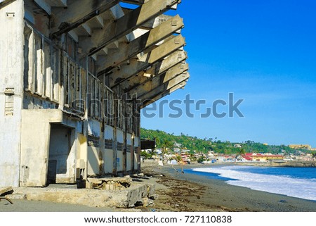 Estadio Manuel Fuentes Borges in Baracoa, Cuba - Ruined Baseball Stadium on the Beach