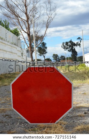 stop sign preventing people to go through 