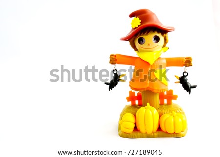Cute toys scarecrow halloween decoration.