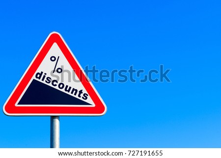 auto discount sign on blue sky background