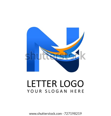 Letter n ELECTRICAL Alphabet Logo