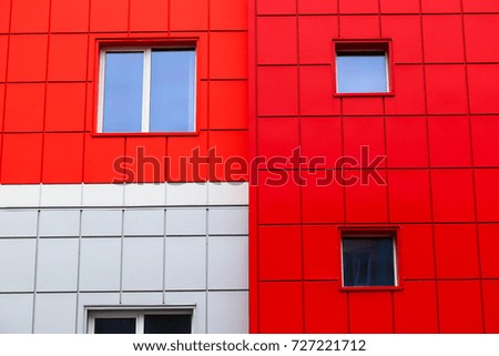 red wall architecture minimalist