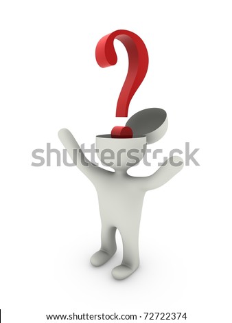 3d person with question sign
