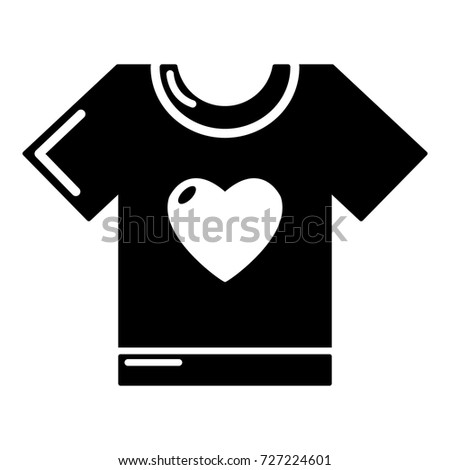 T-shirt heart icon. Simple illustration of t-shirt heart vector icon for web