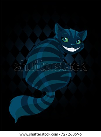 Cheshire cat sitting and looking back