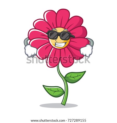 Super cool pink flower character cartoon