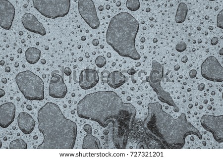 Rain drops on the rock gray and background 