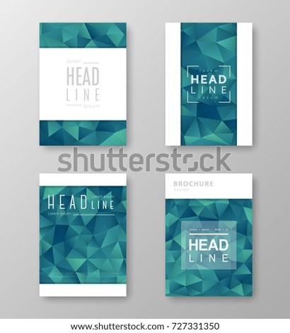 Brochure template layout with abstract polygonal background