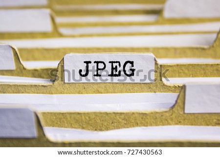Jpeg word on card index paper