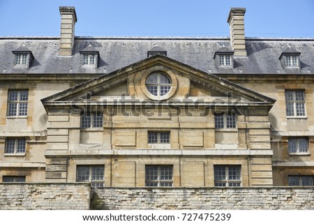 Facade of the Castle of Vincennes Paris. France