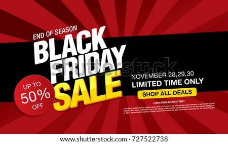 Black friday sale banner layout design Royalty-Free Stock Photo #727522738