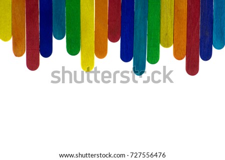 colorful wood ice-cream stick