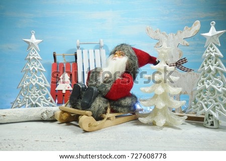 Claus sleigh - christmas decoration - Scandinavian Santa Claus