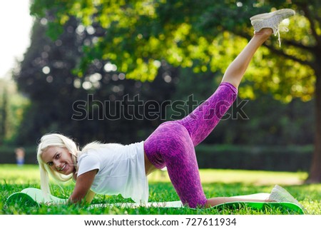 Photo of sports woman engaged in fitness