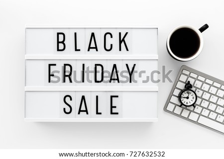 Black friday sale word on lightbox with computer keyboard