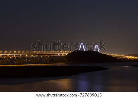 Yeongjongdo bridge in south korea.bridge night view.