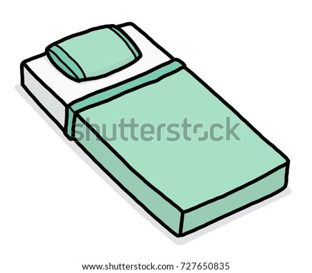 mini bed / cartoon vector and illustration, hand drawn style, isolated on white background.