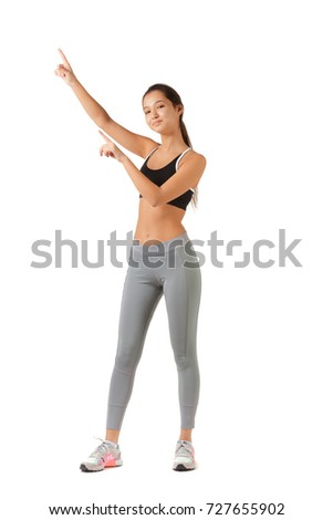 Woman with hand show with blank sign