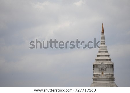 Scenery background of the pagoda with clear sky viewing
