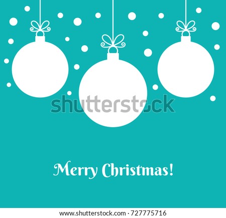 Christmas baubles ornaments on blue background. Vector illustration