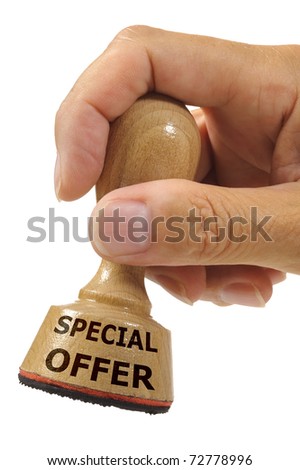 rubber stamp marked with special offer