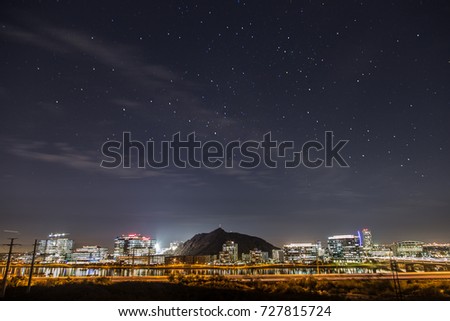 Tempe Arizona at night with stars