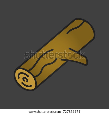 Firewood color icon. Campfire log. Isolated raster illustration