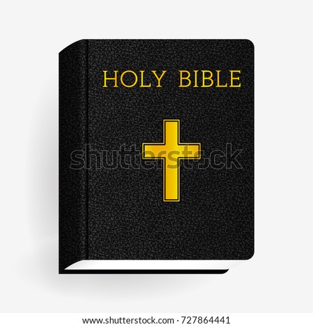 Leather Holy Bible. Book Pictogram. Vector Icon Isolated on White