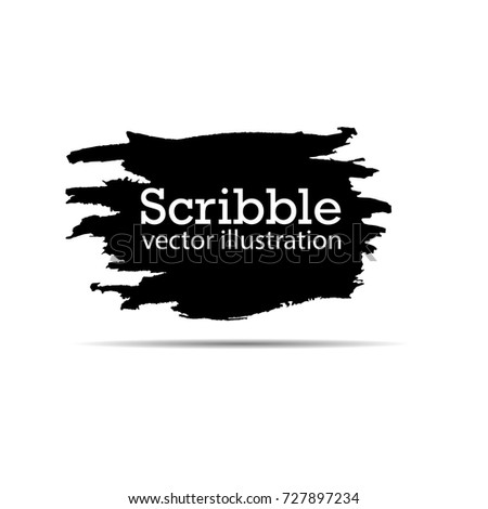Hand drawn scribble symbols isolated on white background. Doodle style sketched Elements. Ink blots. Vector Grunge Brushes Stroke . Circle Frame. Logo Design .