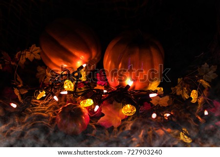 halloween background with scary pumpkin