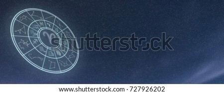 Light symbols of zodiac and horoscope circle, Aries Zodiac Sign