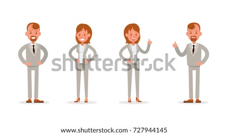 Set of Businessman and Businesswoman character vector design.