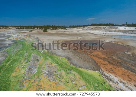 Norris Geyser Basin Yellowstone National Park Green Yellow Colors Thermal Springs