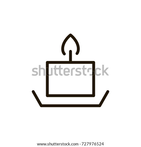 Candle flat icon. Single high quality outline symbol of spa for web design or mobile app. Thin line signs of beauty for design logo, visit card, etc. Outline logo of massage