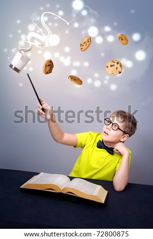 Little boy doing magic