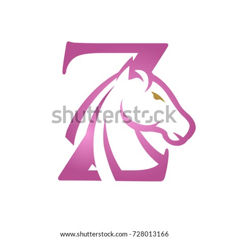 Purple Initial Z Horse Set Vector Logo
