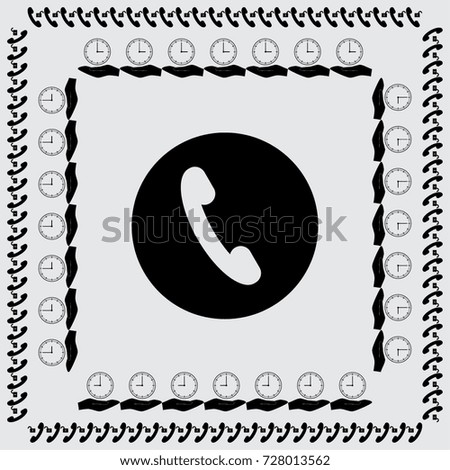 Handset icon, classic phone vector illustration