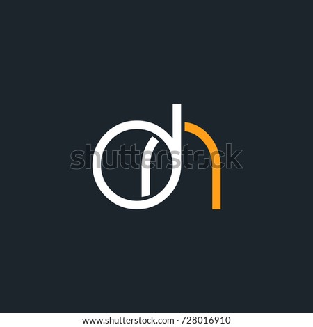 D N  double letter logo rounded design vector