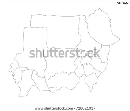 Vector Illustration Map of Sudan in white background for continue.