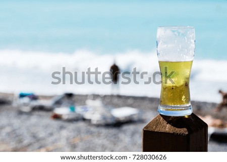 beer on the table, beach