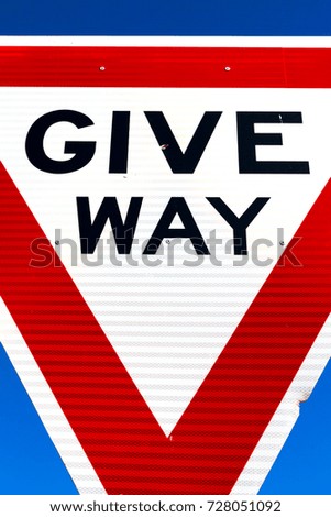 australia the road street signal of give way