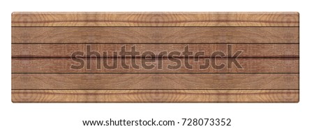 top wooden long table isolated on white background,Brown desk Royalty-Free Stock Photo #728073352