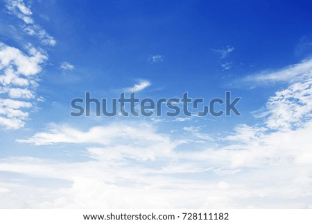 Soft white clouds against blue sky background, beautiful of nature.