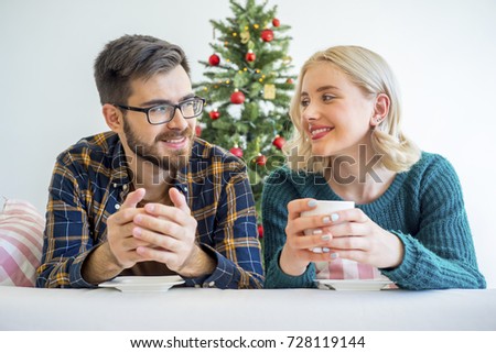 Couple celebrating christmas