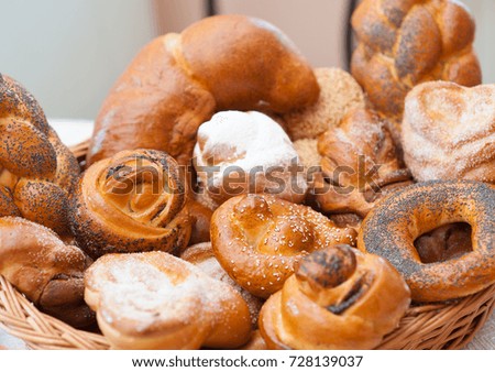 bakery products in the basket