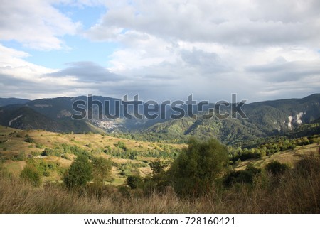 General view of Rodopi Mountains range in Bulgaria