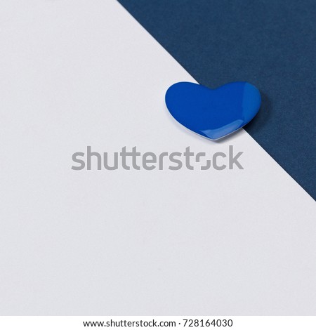 Blue and white color mock-up layout of stationery, a template for brand identification . For presentations and portfolio of graphic designers. heart icons