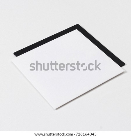Black white and gray color mock-up of stationery, a template for brand identification on a gray and white background. For presentations and portfolio of graphic designers. Envelopes, sheets of paper
